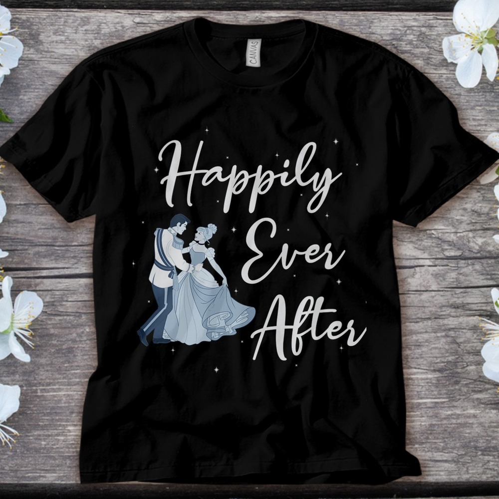 Disney Cinderella Bridal Prince Charming Happily Ever After Unisex Adult T-shirt